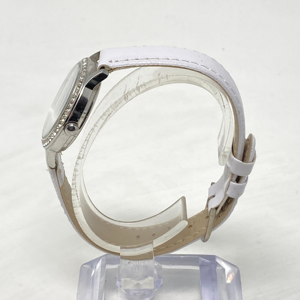 Guess Watch Women Silver Tone 31mm Crystal Bezel Bling WR Round New Battery 8.5" - Picture 5 of 16